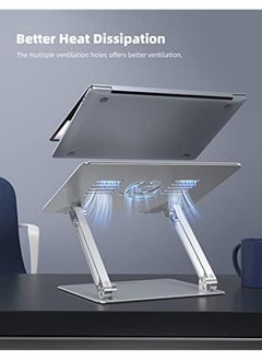 Lamicall Adjustable Laptop Stand Portable Laptop Riser Aluminum Laptop Stand For Desk Foldable Ergonomic Computer Notebook Stand Holder For Macbook Air Pro Generic Xps Hp 10 17.3'' Silver  - Image 3