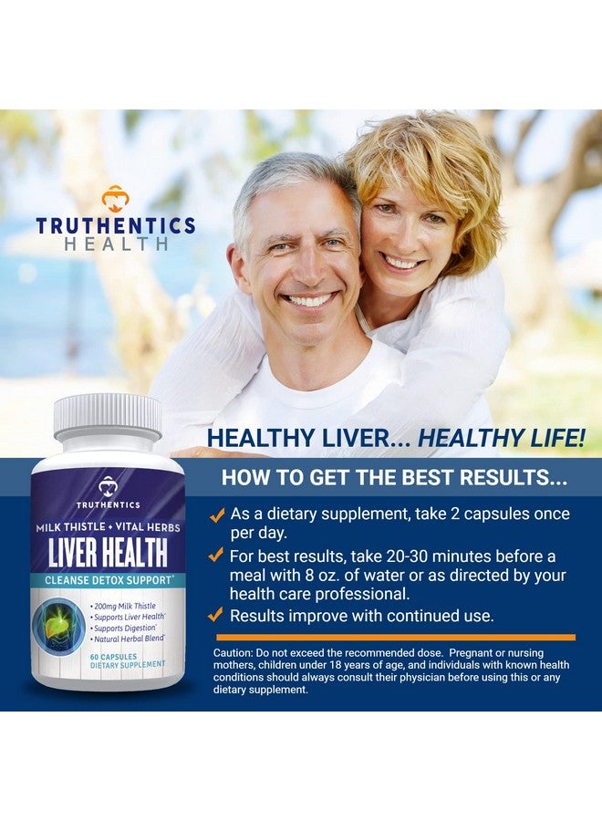 TRUTHENTICS Liver Health Supplement Liver Health And Detox Support Milk Thistle Liver Cleanse With Artichoke Dandelion Turmeric Easy To Swallow Liver Health Formula Capsules 60 Count - Image 5