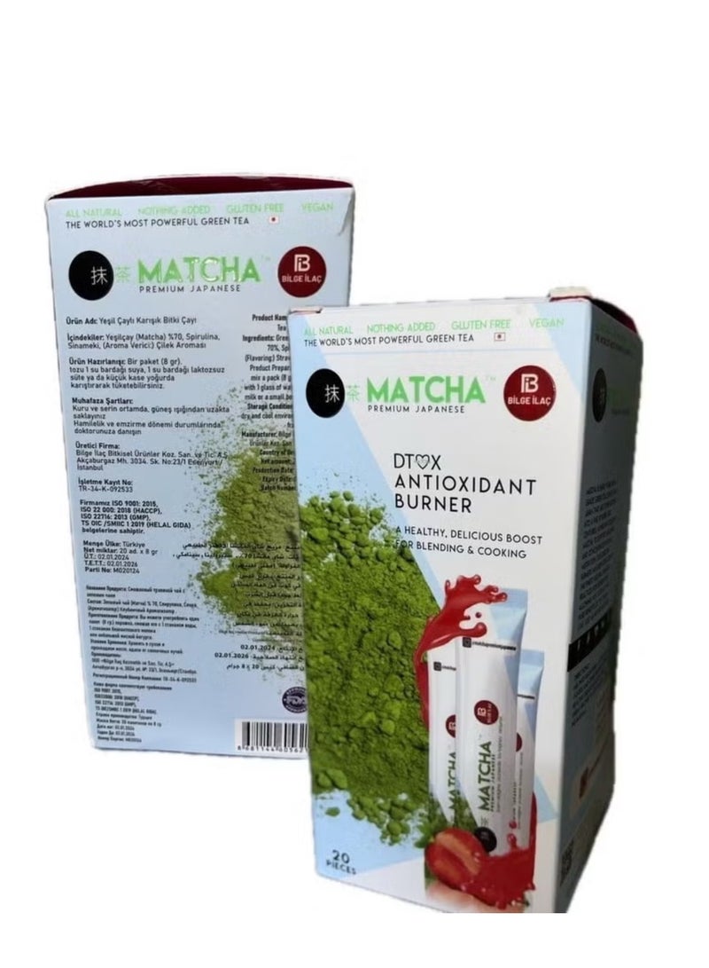 Japanese strawberry matcha tea antioxidant for weight loss and fat burning - 20 bags - Image 4