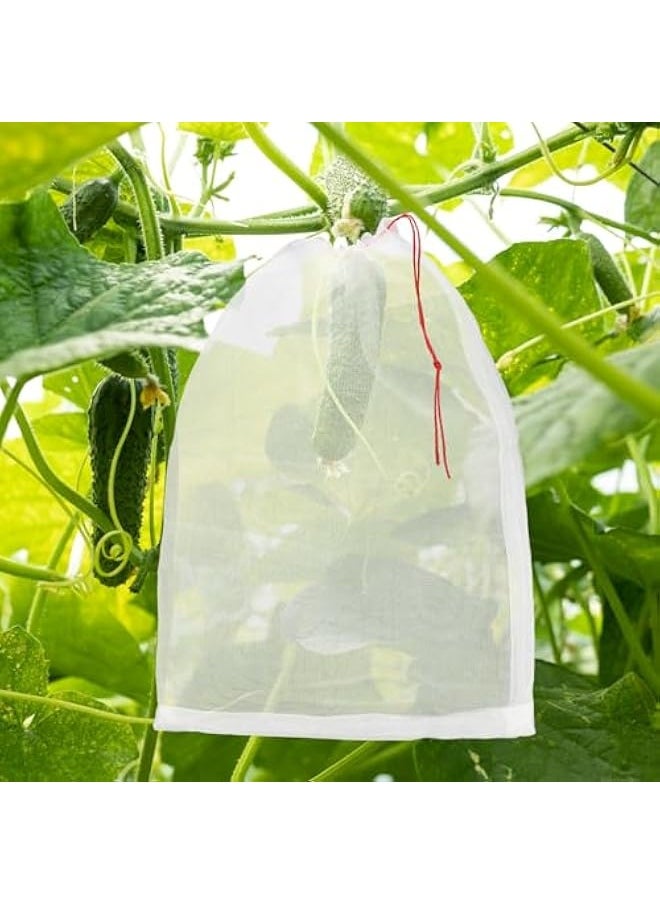 Generic 50 PCS Fruit Protection Bags, 10x14 Inch Reusable Garden Netting Mesh Bag with Drawstrings, Plant Covers Protect Fruits Vegetables Tomato Apple Peach Trees  - Image 5