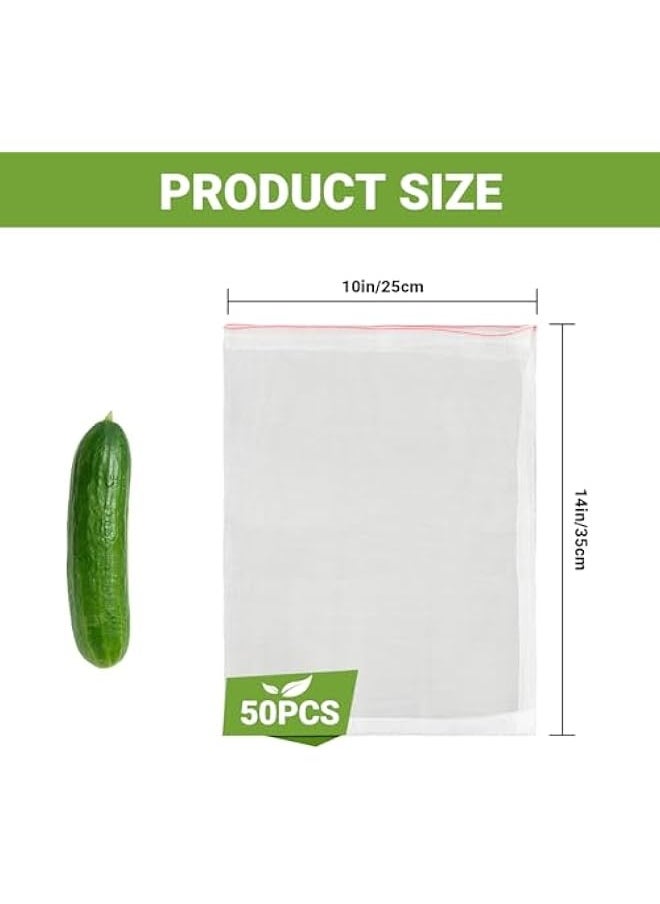 Generic 50 PCS Fruit Protection Bags, 10x14 Inch Reusable Garden Netting Mesh Bag with Drawstrings, Plant Covers Protect Fruits Vegetables Tomato Apple Peach Trees  - Image 4