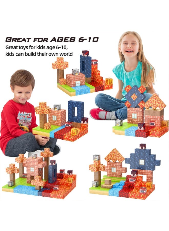 VTERLY Magnetic Blocks, 100PCS Game-Based Magnets Cubes, Magnet Magic Forest World Set Magnetic Building Blocks, Montessori Sensory Toys for 6-13 Year Old Boys Girls Birthday for Kids - Image 3