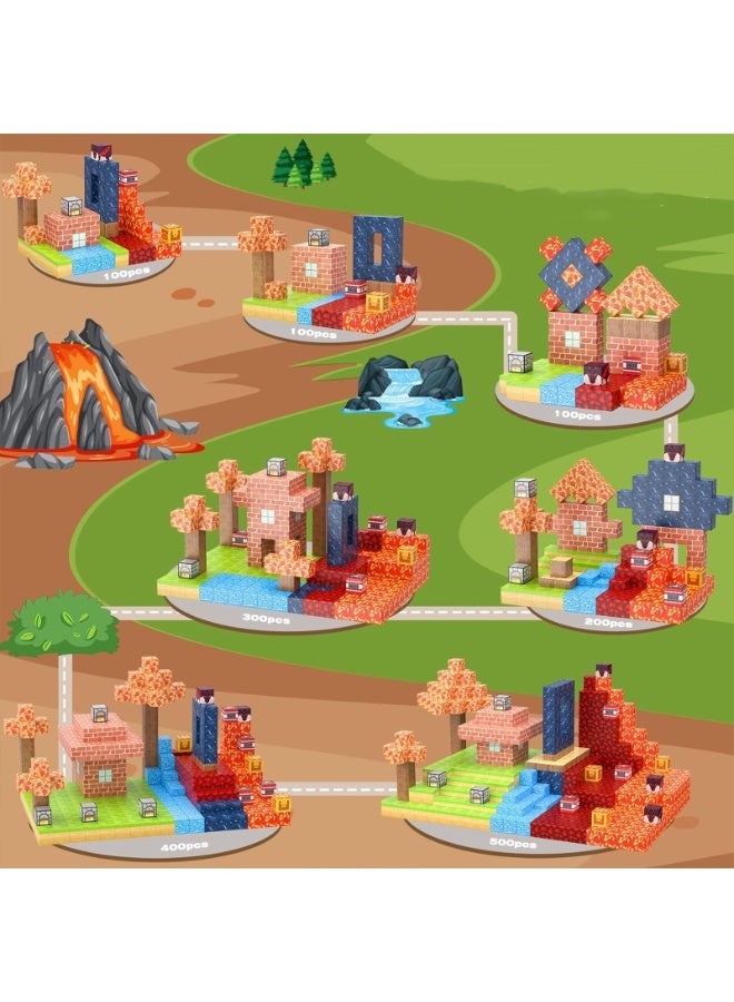 VTERLY Magnetic Blocks, 100PCS Game-Based Magnets Cubes, Magnet Magic Forest World Set Magnetic Building Blocks, Montessori Sensory Toys for 6-13 Year Old Boys Girls Birthday for Kids - Image 5