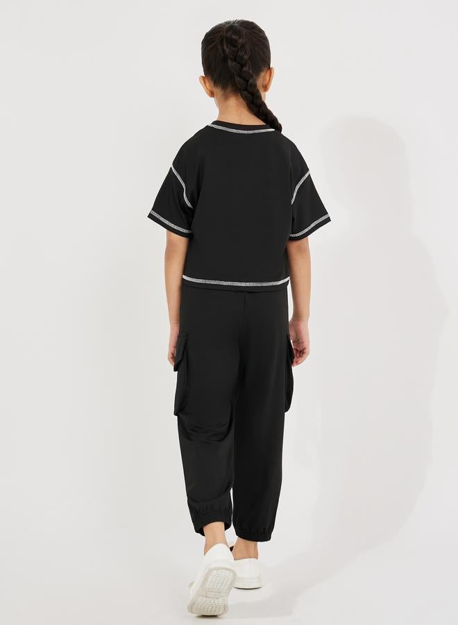 Styli Overlock Seam Boxy T-Shirt & Joggers Set  - Image 4