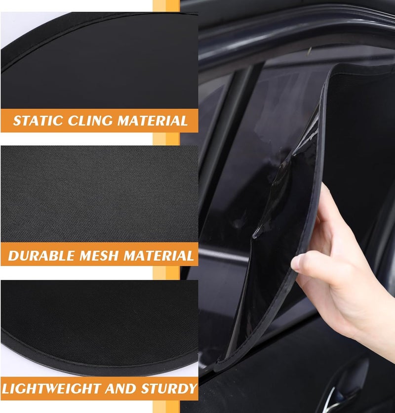 ظلال نوافذ السيارة للطفل (عبوة من 4 قطع)، 19.6 × 12 ظلال شمسية للنوافذ الجانبية، ظلال سيارة قابلة للطي للطفل، أغطية نوافذ امتصاصية من الوهج والأشعة فوق البنفسجية - Image 4