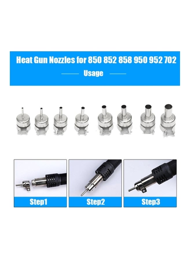 NIBEMINENT 8-Piece Hot Air Generator Nozzles Silver - Image 2