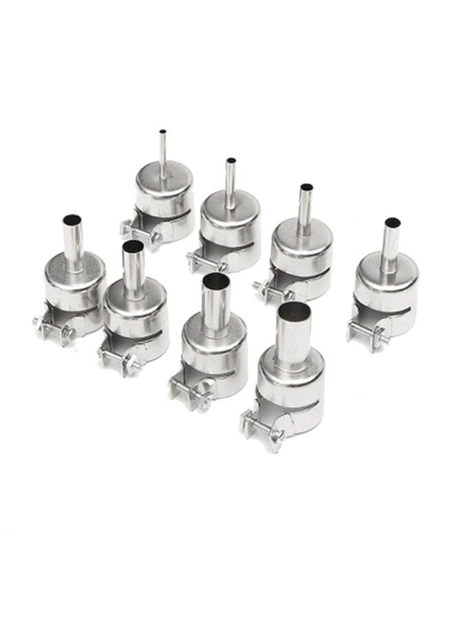 NIBEMINENT 8-Piece Hot Air Generator Nozzles Silver - Image 1