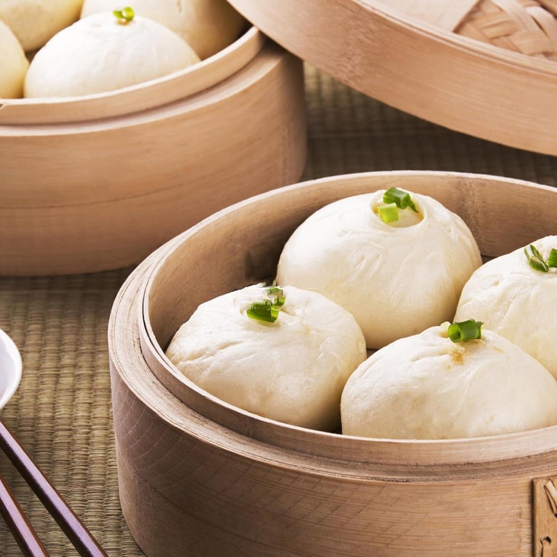 Steamer Basket 24cm Double Layer with Lid Reusable Kitchen Dumpling and Dim Sum Steamer for Household Cooking - Image 5