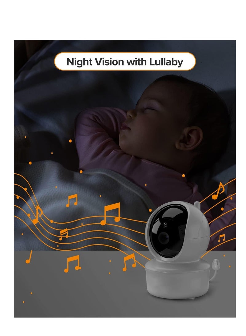 Excefore Baby Monitor, 5” Large Display Video Baby Monitor with Remote Pan-Tilt-Zoom, Infrared Night Vision, Temperature Display, Lullaby, Two Way Audio, 960ft Range Baby Monitor with Camera and Audio - Image 5