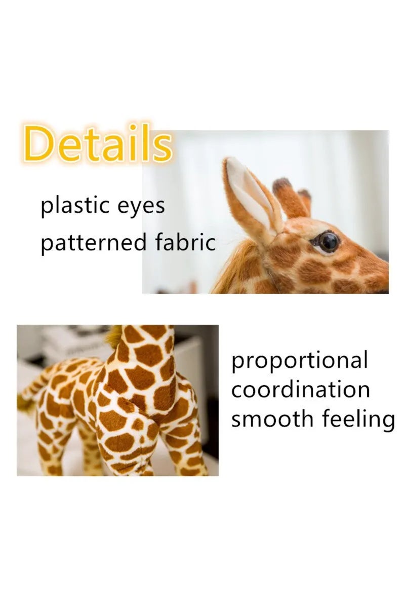 erorex Light yellow 40cm 1pc 40CM Cute Simulation Giraffe Plush Toys Kids Baby Lovely Real Life Animal Doll - Image 5