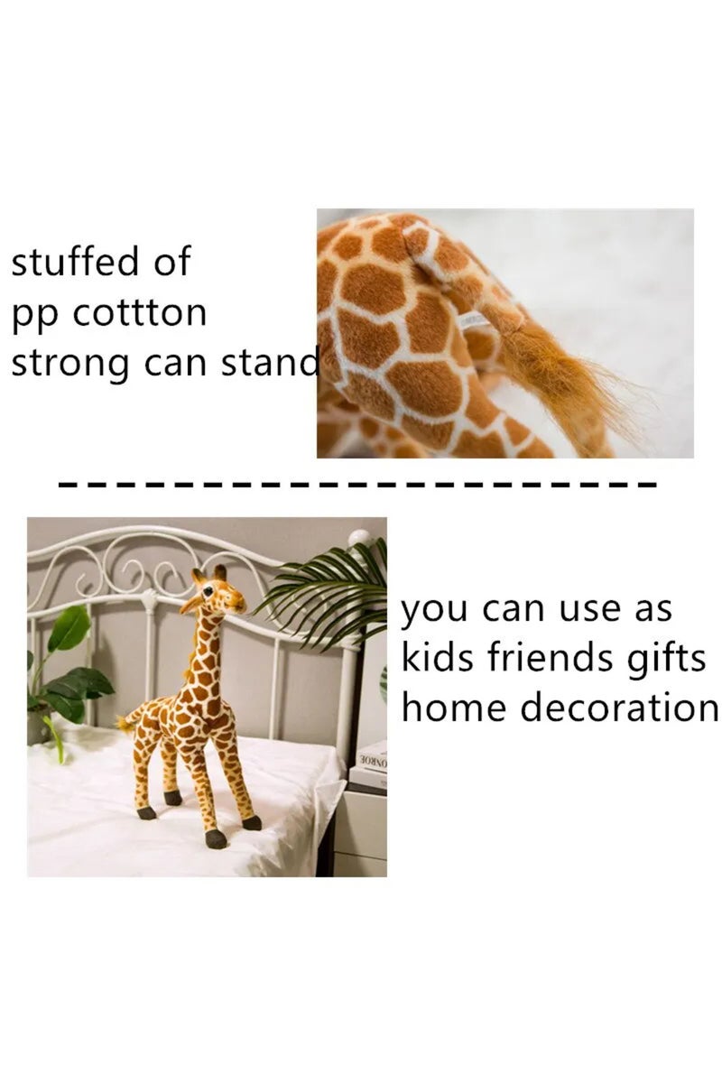 erorex Light yellow 40cm 1pc 40CM Cute Simulation Giraffe Plush Toys Kids Baby Lovely Real Life Animal Doll - Image 4