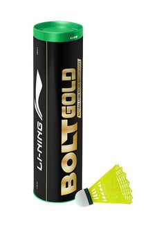 Li-Ning Li-Ning Bolt Gold Nylon Badminton Shuttlecock ( Slow Speed)  | High Quality | Natural Cork Base  - Image 1