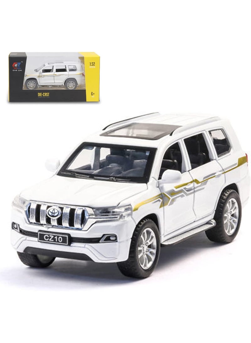 سيارة تويوتا لاند كروزر برادو لعبة - نموذج سيارة رياضية متعددة الاستخدامات من المعدن المصبوب للأطفال | حركة سحب للخلف مع أضواء وصوت | لعبة هدية مصغّرة واقعية - Image 1