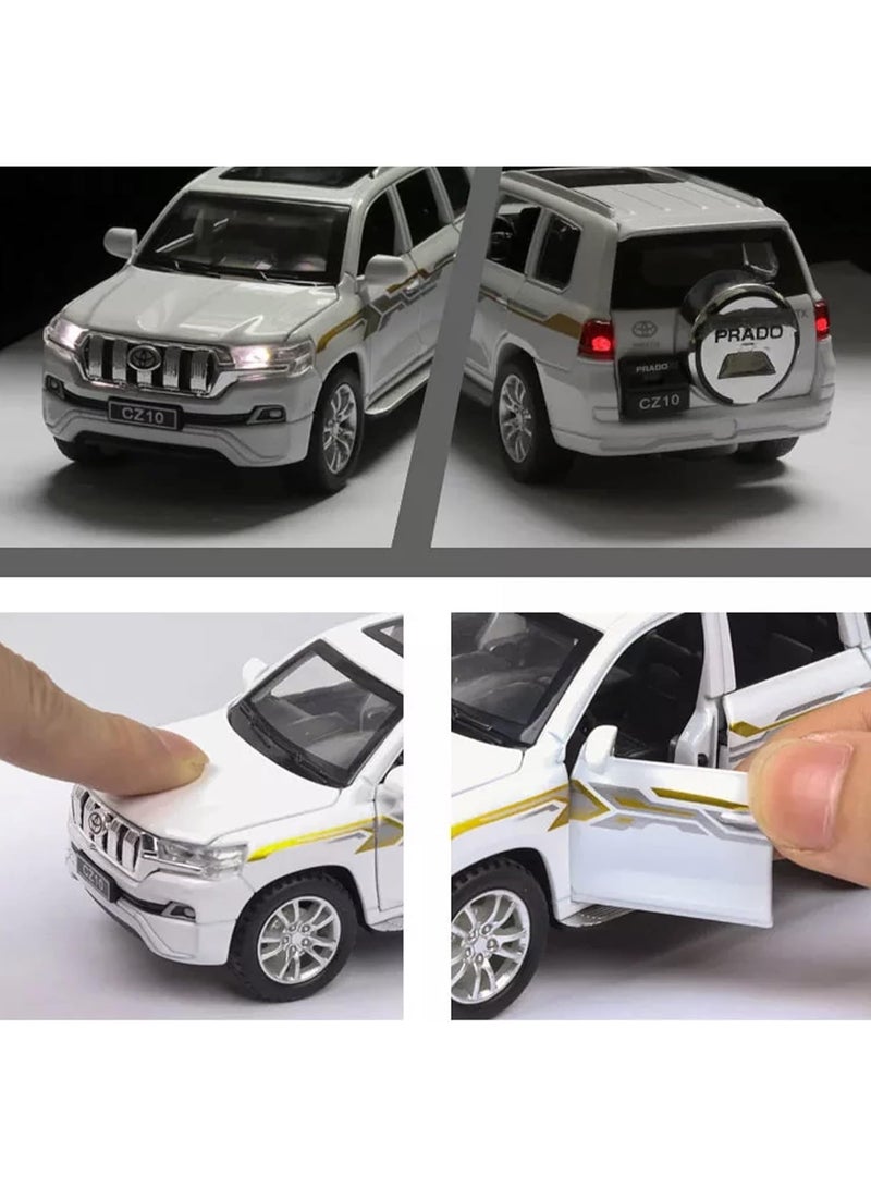 سيارة تويوتا لاند كروزر برادو لعبة - نموذج سيارة رياضية متعددة الاستخدامات من المعدن المصبوب للأطفال | حركة سحب للخلف مع أضواء وصوت | لعبة هدية مصغّرة واقعية - Image 2