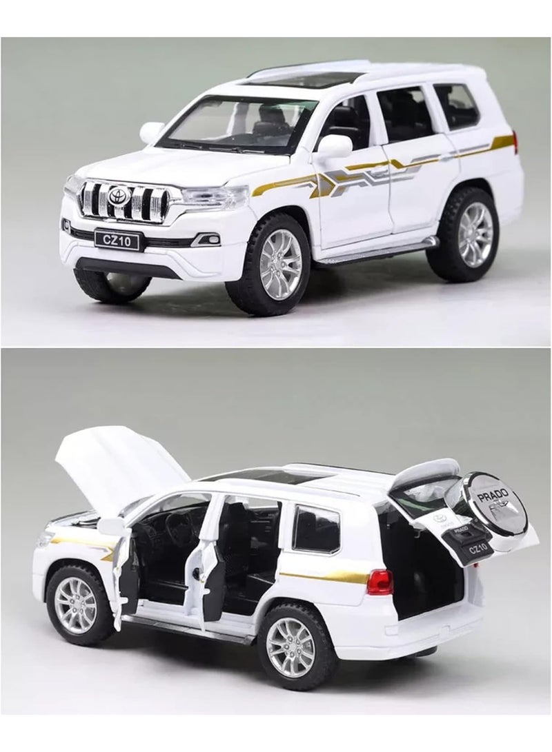 سيارة تويوتا لاند كروزر برادو لعبة - نموذج سيارة رياضية متعددة الاستخدامات من المعدن المصبوب للأطفال | حركة سحب للخلف مع أضواء وصوت | لعبة هدية مصغّرة واقعية - Image 3