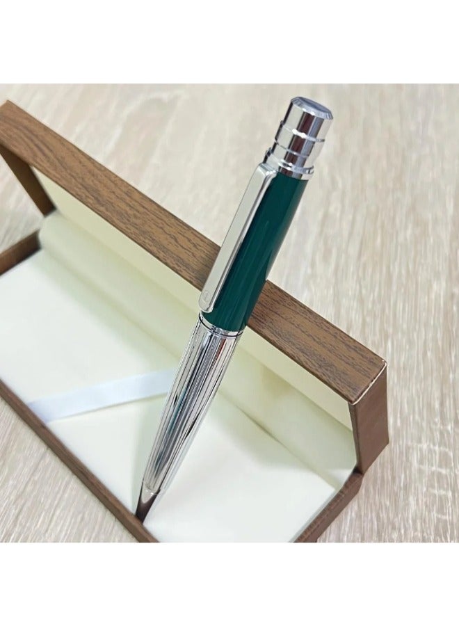 كاتيرا قلم بجودة و اناقة عالية بتصميم مريح وسلس باللونين الفضي والأخضر. - Image 2