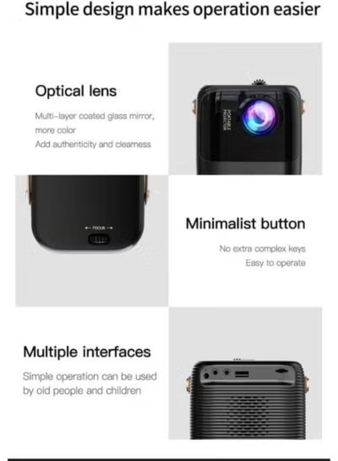 Umiio A008 Portable Smart Projector – Full HD 1080P Android Projector with 5G WiFi, Bluetooth & HuaweiCast Support, Compatible with iOS & Android Devices for Outdoor Movies, Home Theater & Office Presentations - Image 3