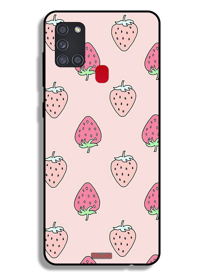 Tolwak Samsung Galaxy A21s Protective Case Cover Strawberry Icon - Image 1