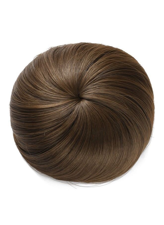 OneDor Synthetic Fiber Hair Extension Chignon Donut Bun Wig Hairpiece (8A - Light Chestnut Brown)  - Image 1