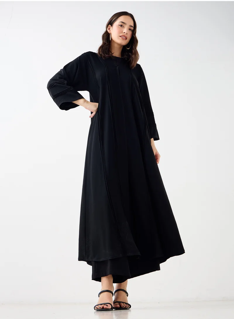 Hadiyath Al Madinah Classic Black  Abaya - HM