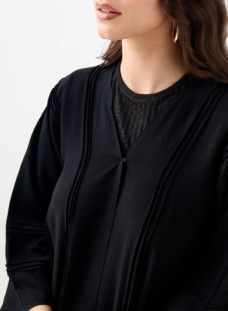 Hadiyath Al Madinah Classic Black  Abaya - HM