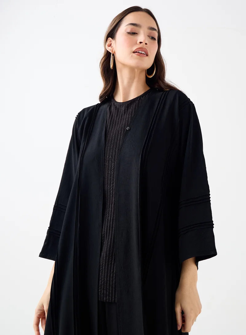 Hadiyath Al Madinah Classic Black  Abaya - HM