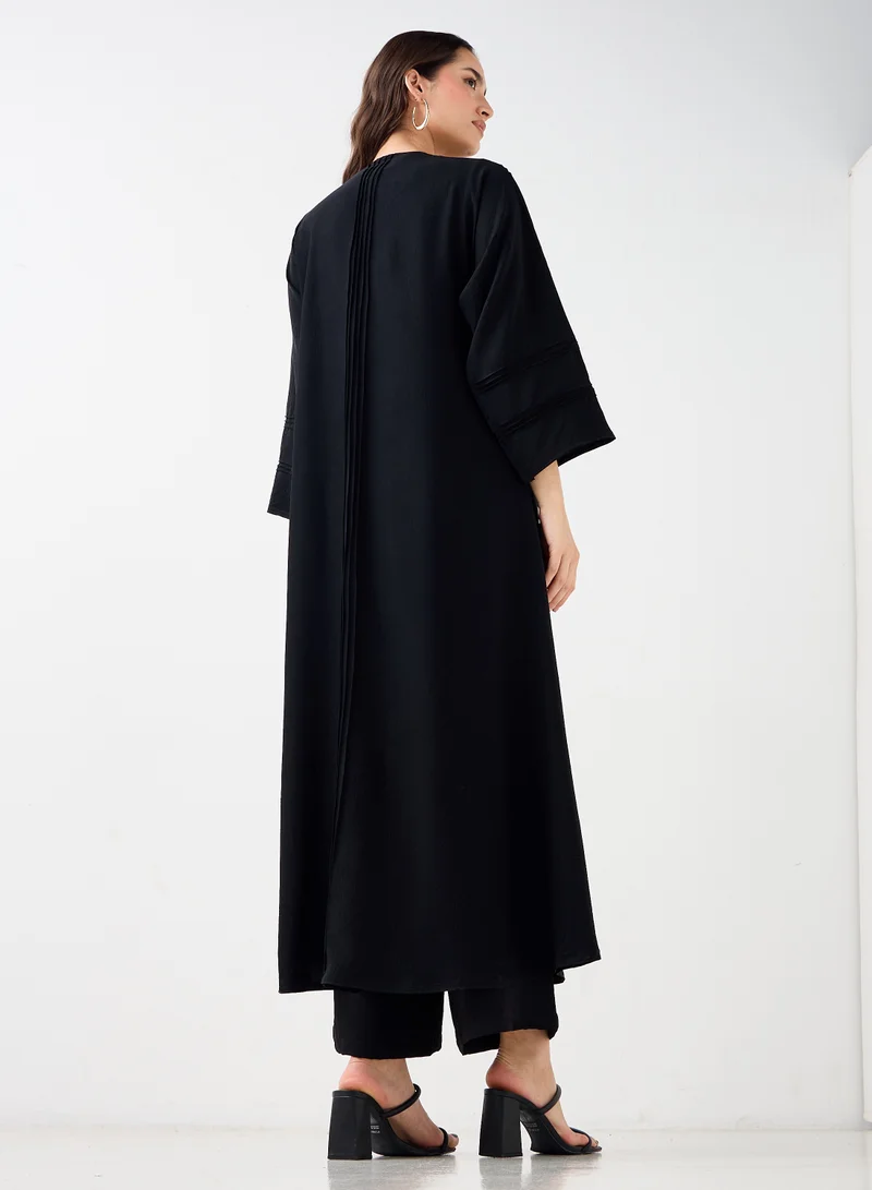 Hadiyath Al Madinah Classic Black  Abaya - HM