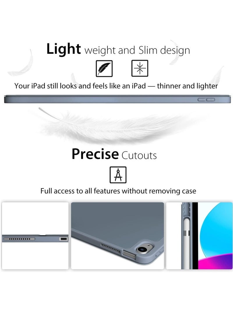 SmartGrist Smart Auto Wake/Sleep Cover with Built-in Pencil Holder Trifold Case for Apple iPad 10th Generation (Model A2696 A2757) - Lavender - Image 5