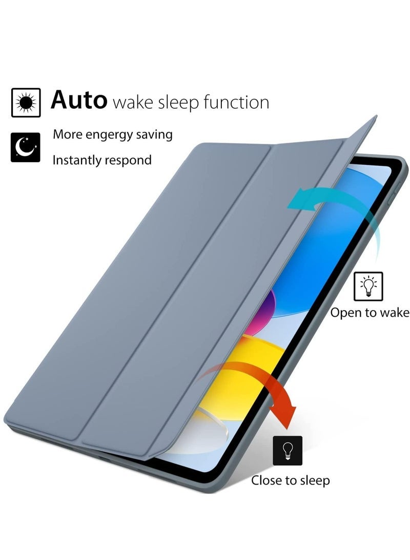 SmartGrist Smart Auto Wake/Sleep Cover with Built-in Pencil Holder Trifold Case for Apple iPad 10th Generation (Model A2696 A2757) - Lavender - Image 4