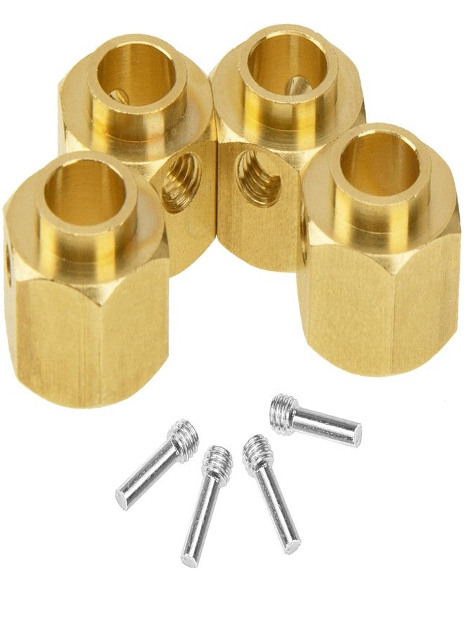 Vgoohobby 4Pcs Vgoohobby Brass 12mm Hex Hubs Adapter Extension Combiner Counterweight Compatible with Traxxas TRX-4 RC4WD D90 Redcat Gen7 RC 1/10 Crawler Car (8mm Thickness) - Image 2
