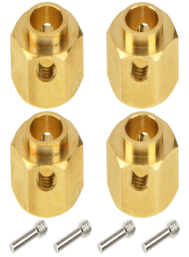 Vgoohobby 4Pcs Vgoohobby Brass 12mm Hex Hubs Adapter Extension Combiner Counterweight Compatible with Traxxas TRX-4 RC4WD D90 Redcat Gen7 RC 1/10 Crawler Car (8mm Thickness) - Image 1