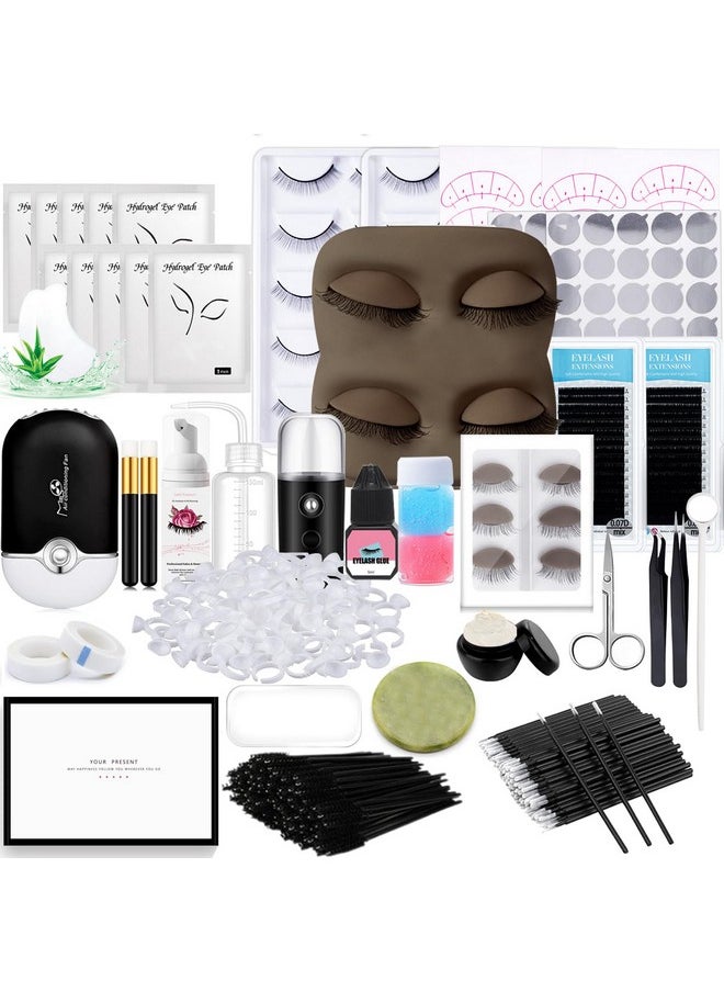 Lash Extension Kit Professional Eyelash Extensions Supplies Training For Beginners Mannequin Head Grafting Lash Usb Fan Lash Shampoo Brush Spraye 0.07D Curl Mix 8-15Mm Practice Eyelash Strips - pzsku/ZC318ED36073955DAB561Z/45/_/1733729677/a4850f44-fcb1-42cd-a971-80e6147b5cf8