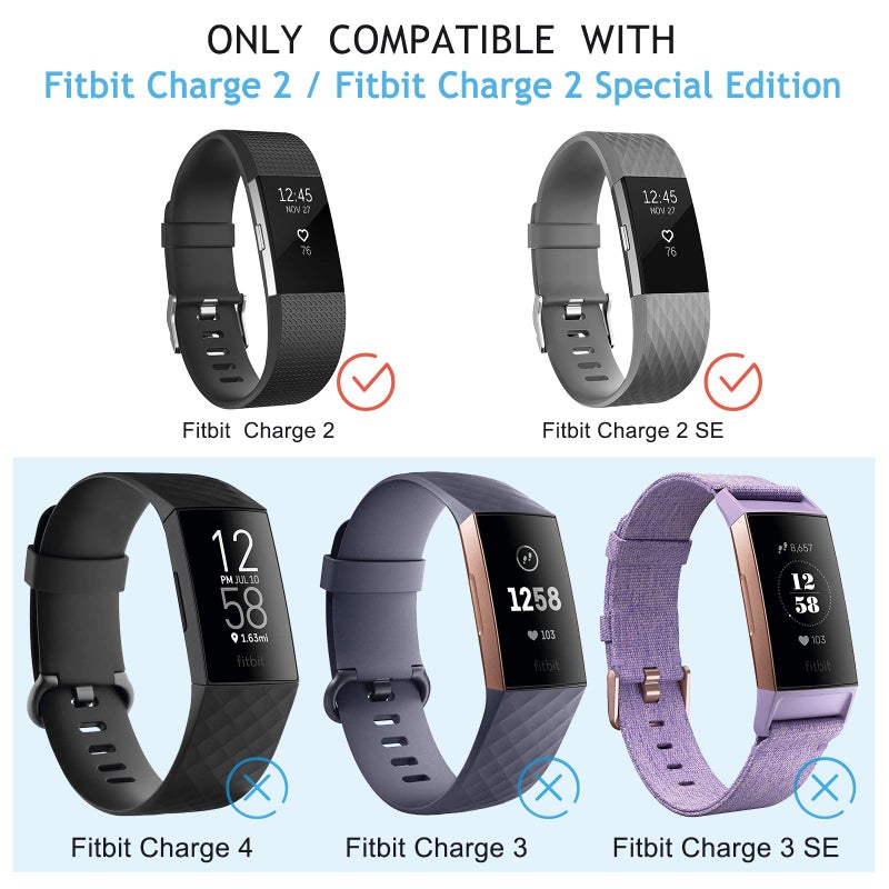 Mugust 3 Pack Sport Bands Compatible with Fitbit Charge 2 Bands Women Men, Adjustable Replacement Strap Wristbands for Fitbit Charge 2 HR Small Large (Small, Wine Red/Navy Blue/Gray) - Image 3
