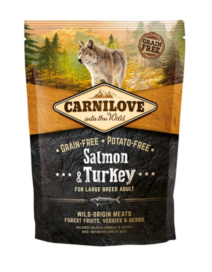 Carnilove Salmon & Turkey for Large Breed Adult Dogs 1.5kg – Grain-Free, Complete Dog Food