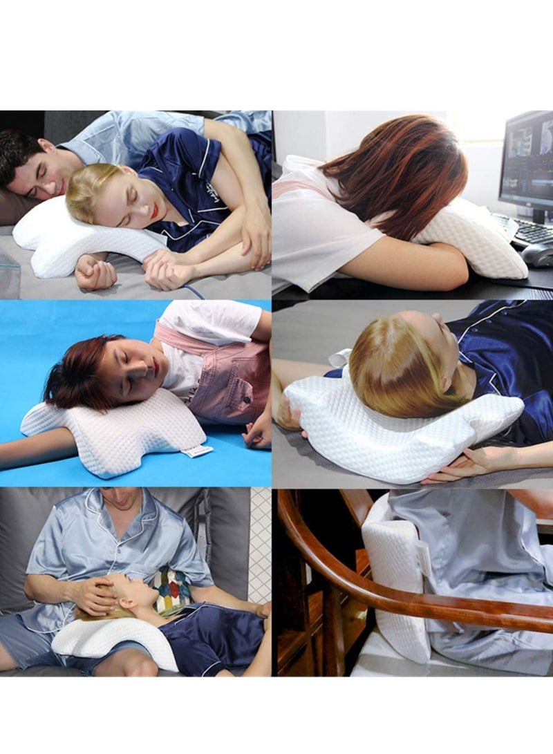 Memory Foam Pillow with Arm Hole,Anti-Hand Numb Desk Nap Sleeping Pillow Multifunction Health Neck Couple Pillow 2019 Patent,2Pack  - Image 5