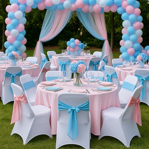 Craft And Party 50 Pack White Spandex Folding Chair Covers, Stretch Polyester Slipcovers for Wedding, Party & Dining Chairs – Flat Front Design, Universal Fit - Image 5