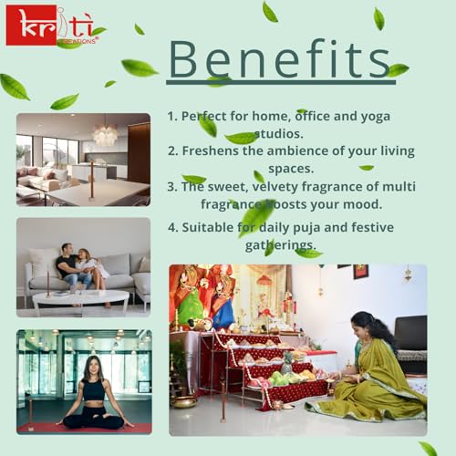 Kriti Creations Special Bambooless Incense Sticks - Citronella | Dhoop Sticks for Pooja | Long Lasting Fragrance | Dhoop Holder Inside | No Charcoal & Bamboo | Kriti Spical Dhoop Jar-150gm - Image 5