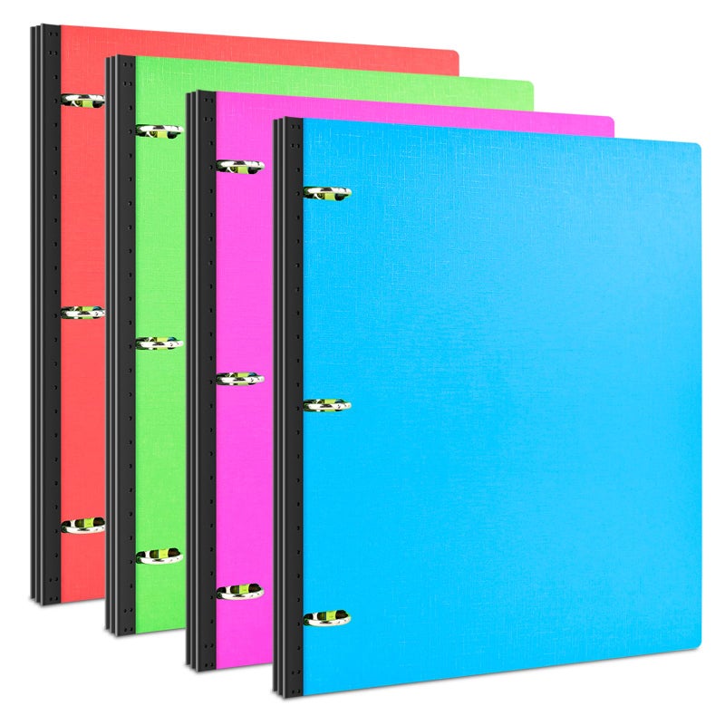 INFUN 1 INCH Telescoping 3 Ring Binder - 4PCS, Portable Plastic Binder with Telescoping Spine ï¼Œ3 Ring Binders with Foldable Front Cover Holds 8.5" x 11" Paper for School,Office and Homes - Image 1
