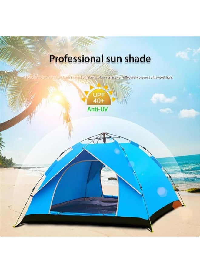 AIWANTO Instant Pop-Up Camping Tent – 3–4 Person Waterproof Dome Tent, Windproof Lightweight Portable Shelter for Outdoor Camping, Hiking, Beach & Picnic (Blue) - Image 4