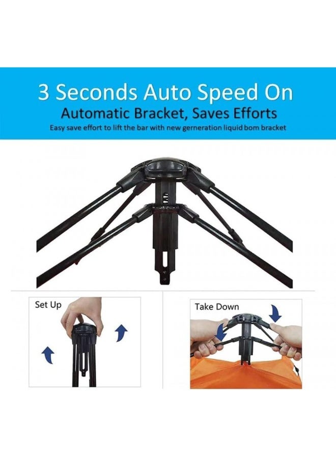 AIWANTO Instant Pop-Up Camping Tent – 3–4 Person Waterproof Dome Tent, Windproof Lightweight Portable Shelter for Outdoor Camping, Hiking, Beach & Picnic (Blue) - Image 3