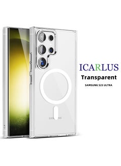 ICARLUS For Samsung Galaxy S23 Ultra Case Compatible with MagSafe TPU+PC Anti-Scratch Cover - Transparent  - Image 1