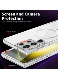 ICARLUS For Samsung Galaxy S23 Ultra Case Compatible with MagSafe TPU+PC Anti-Scratch Cover - Transparent  - Image 5
