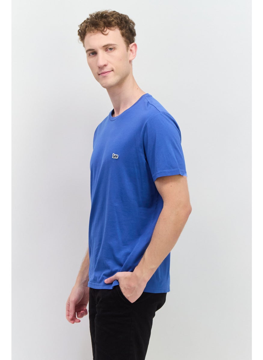 Men Regular Fit Crew Neck Short Sleeves Embroidered Logo T-Shirt, Blue - pzsku/ZC3192DA18C792FA5615EZ/45/_/1737642577/2e87e6a0-e5cc-45d0-be7e-e294a8da79dd