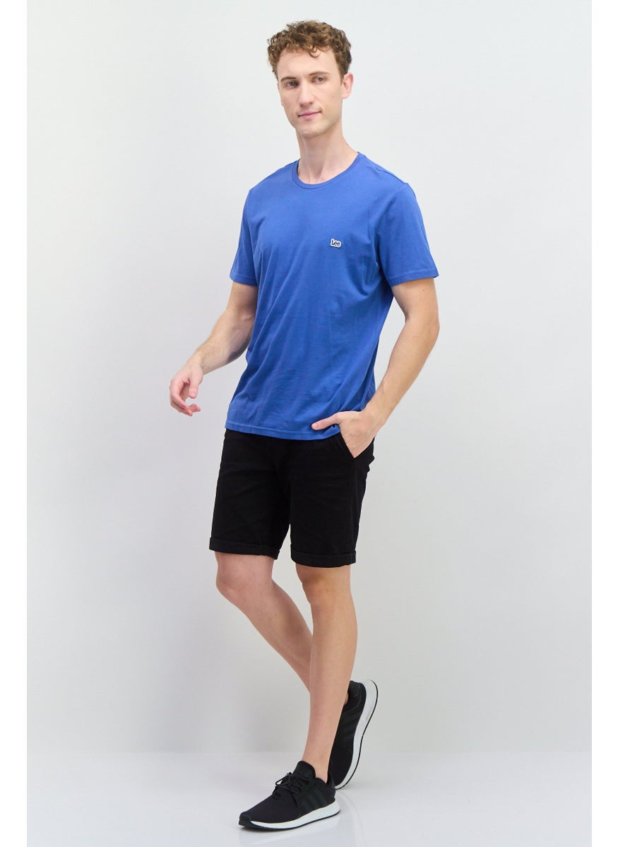 Men Regular Fit Crew Neck Short Sleeves Embroidered Logo T-Shirt, Blue - pzsku/ZC3192DA18C792FA5615EZ/45/_/1737642592/79a8ed3e-7b24-4dde-a778-13ffcb32457d