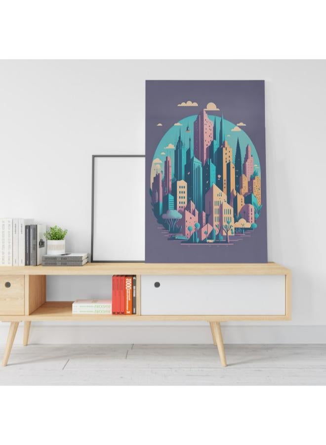 Home Gallery Abstract city skyline Art Printed Canvas wall art 60x40 - Image 1