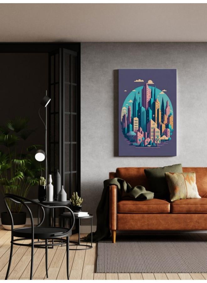 Home Gallery Abstract city skyline Art Printed Canvas wall art 60x40 - Image 3