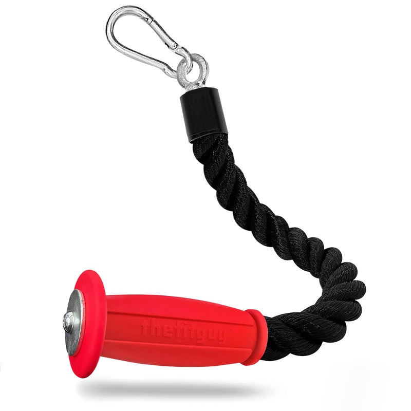 THEFITGUY Ergonomic Grip Single Tricep Rope Cable Attachment, 16.5â€ Length, Comfort Nonslip, Reducing Wrist Pressure & Rubs, Easy to Clean, Gym Pull Machine Accessory for Cable Machines and Smart Gyms - Image 1