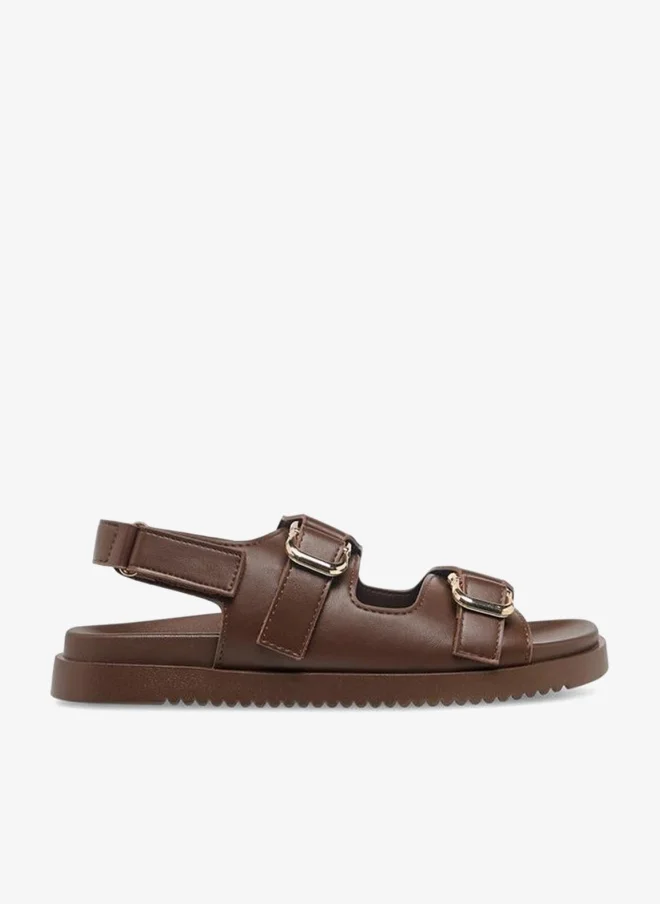 Flora Bella By Shoexpress Flora Bella Womens' Buckle Accent Sandals With Hook And Loop Closure