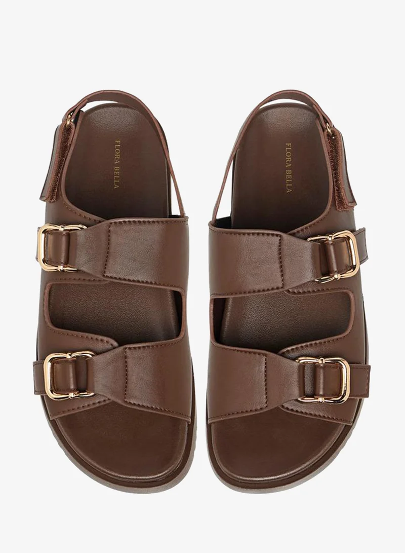 Flora Bella By Shoexpress Flora Bella Womens' Buckle Accent Sandals With Hook And Loop Closure