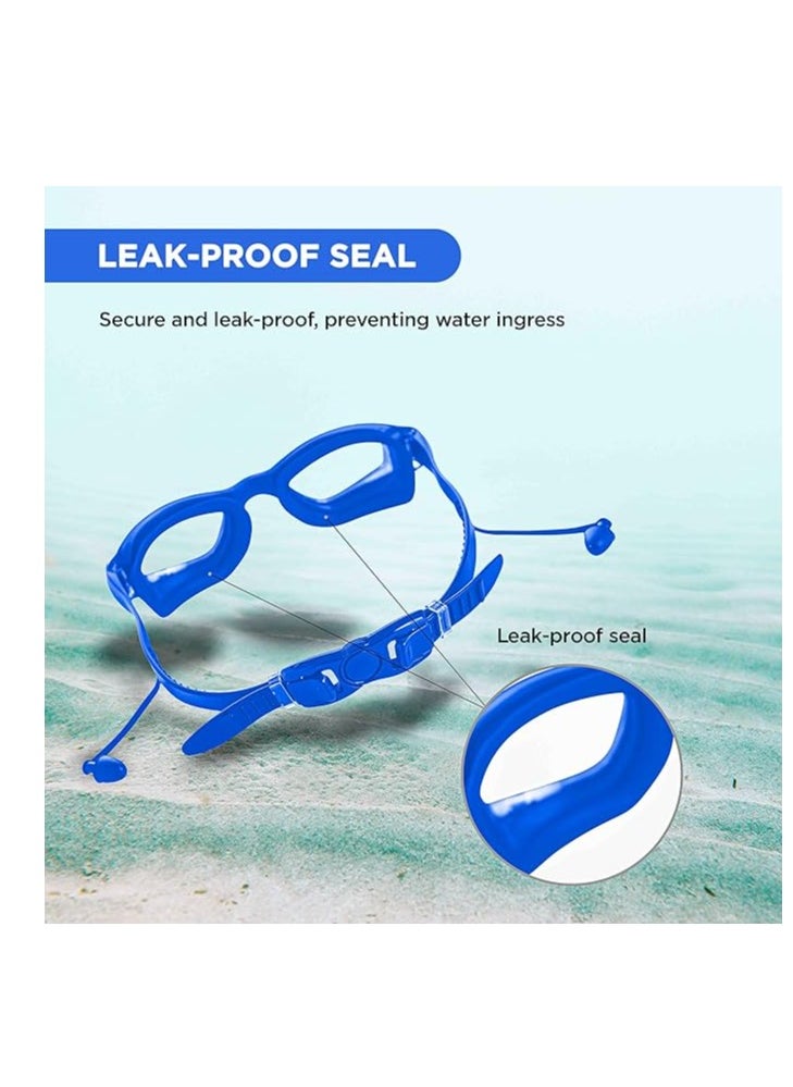 ENDLESS  EL1005 Stylish Swimming Goggle with Anti-Fog and UV Protection | Material : Silicon, PU | Attached Ear Buds and Adjustable Strap | Soft Silicone Gasket for Leak Proof | With Hard Case  - Image 4